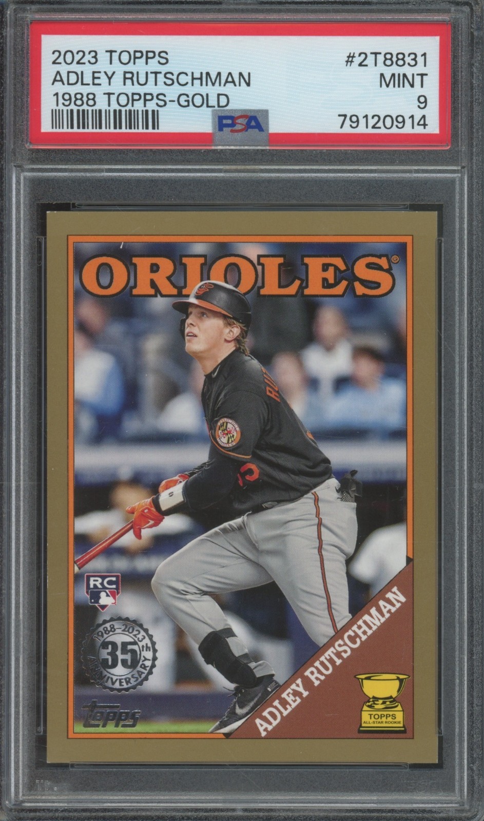 2023 Topps 35th 1988 Gold #2T8869 Adley Rutschman /75 RC Rookie Mint PSA 9