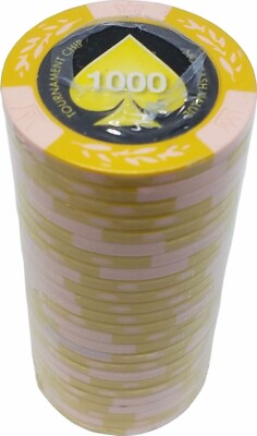 Poker Chips (25) $1,000 Tournament NCV 14 gram Clay Composite *