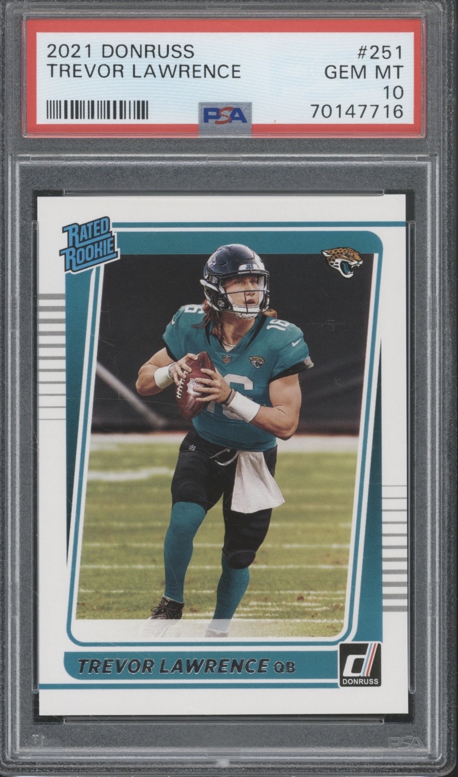 2021 Panini Donruss #251 Trevor Lawrence RC Rookie Gem Mint PSA 10
