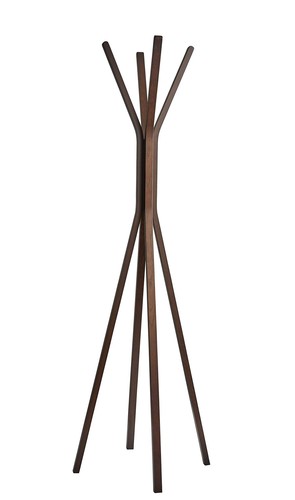 Вешалка для одежды из орехового дерева размером 16,5 X 16,5 X 68,25
