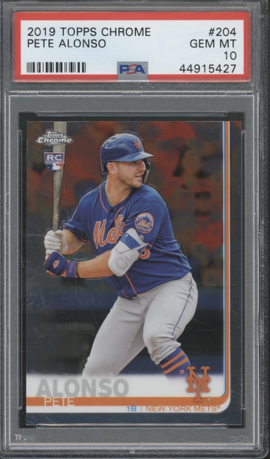 2019 Topps Chrome #204 Pete Alonso RC Rookie Gem Mint PSA 10