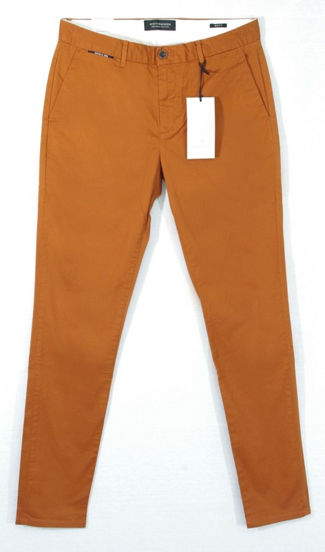 Scotch & Soda Pantalon Chino Mott Super Slim Fit Stretch Homme Rouille 155194