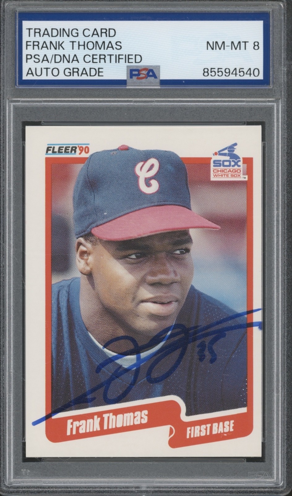 1990 Fleer #U87 Frank Thomas Autograph RC Rookie NM-MT PSA DNA 8 Auto