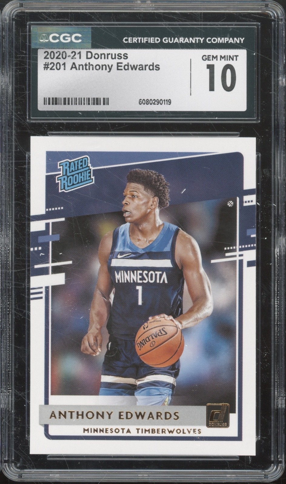 2020 Panini Donruss #201 Anthony Edwards RC Rookie Gem Mint CGC 10