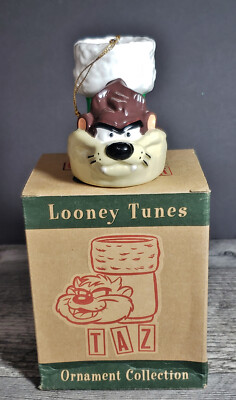 Looney Tunes 3'' Taz Face Ceramic Stocking Ornament Warner Bros Studio Store 1994