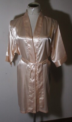Women's MISS TO MRS Pink Satin Summer Robe Size S/M NWT