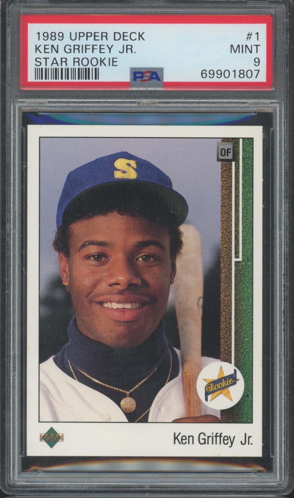 1989 Upper Deck #1 Ken Griffey Jr RC Rookie Rainbow Set-Break Mint PSA 9