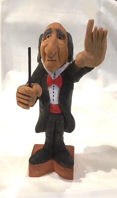 8  FOLK ART   MAESTRO  HAND CARVED WOOD  BY NC ARTIST J.D. PRICE