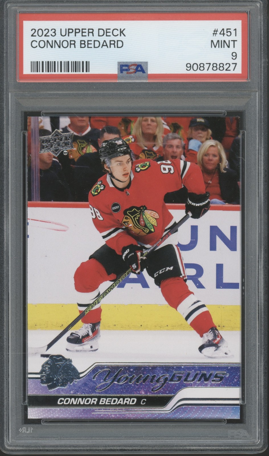 2023 Upper Deck Young Guns #451 Connor Bedard RC Rookie Mint PSA 9