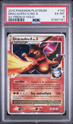 2009 Pokemon FRENCH Platine Vainqueurs Suprêmes Dracaufeu G Niv. X 143/147 PSA 6