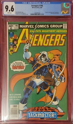 CGC 9.6 AVENGERS #196 NEWSSTAND 1ST FULL APP TASKMASTER