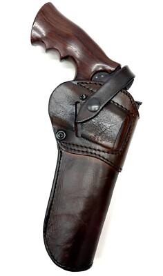 TEXAS 1836 Right Left Hand Brown Leather Belt Holster for S&W 586 686 .357, 6''