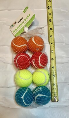Outward Hound Squeaker Ballz Mini Tennis Balls 2 in. Small Dog Toy 8Pack