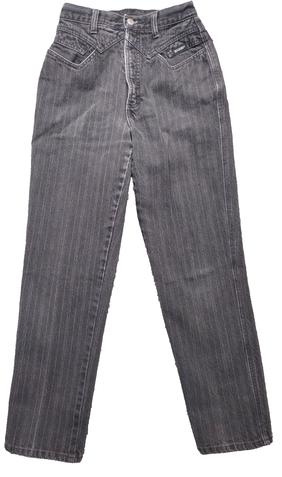 [PERSTEP]★ROCKY DENIM PANTS VTG Rocky Mountain Rockies BLACK STRIPED Jeans Women's Size