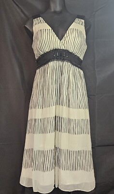 Manoukian Dress Womens Size Small Ivory Black