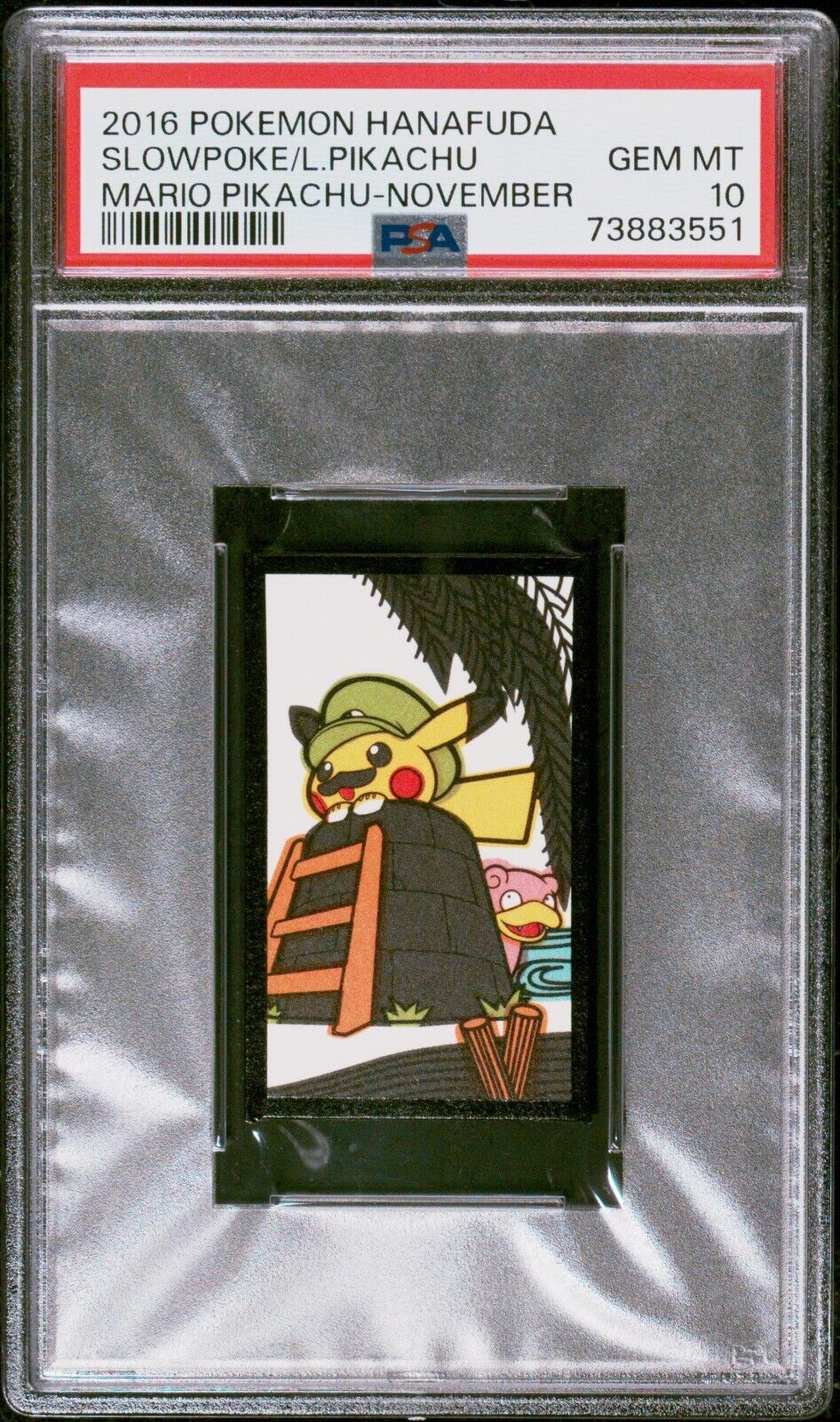 Pokemon Luigi Pikachu Slowpoke Rare Hanafuda Card - PSA 10 Pokemon Luigi Pikachu Slowpoke Rare Hanafuda Card - PSA 10