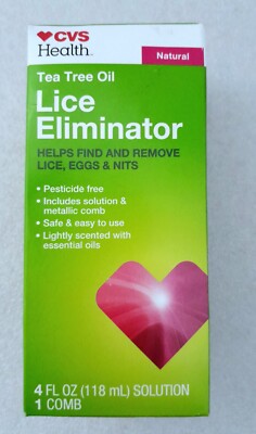 CVS Health Tea Tree Oil Lice Eliminator For Lice, Eggs & Nits, With Comb