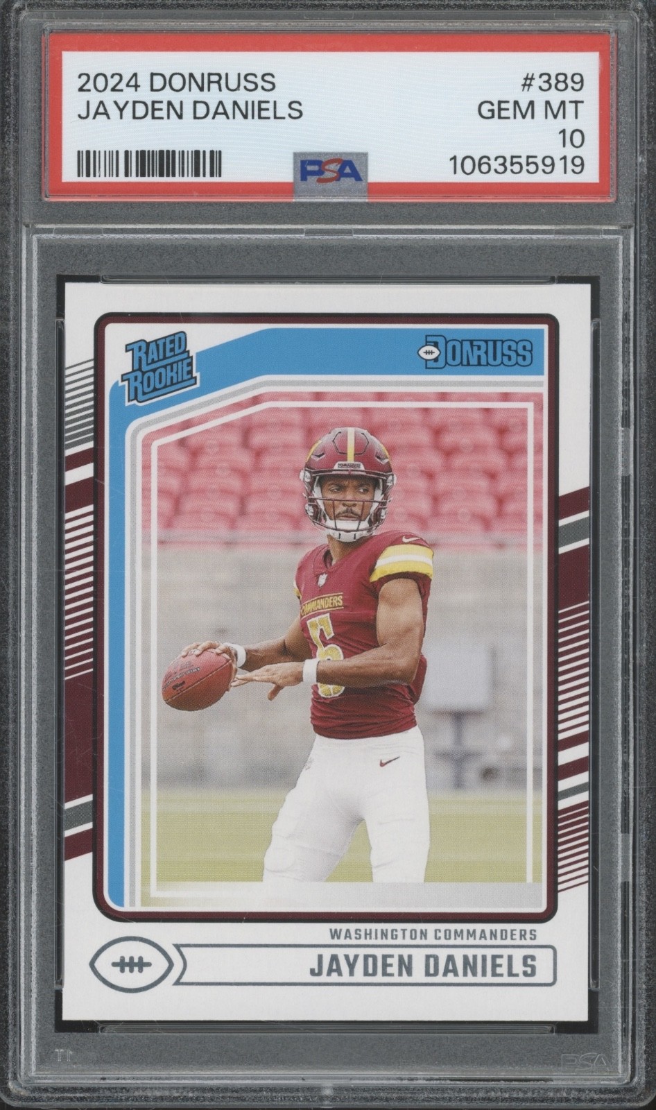 2024 Panini Donruss #389 Jayden Daniels RC Rookie Gem Mint PSA 10