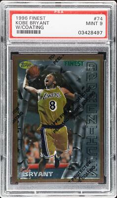 1996 Topps Finest Kobe Bryant W/Coating #74 PSA 9 Rookie RC