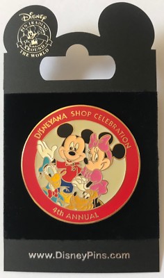 Disney Disneyana Shop 4th Annual Celebration Pin Mickey Minnie Donald Pluto