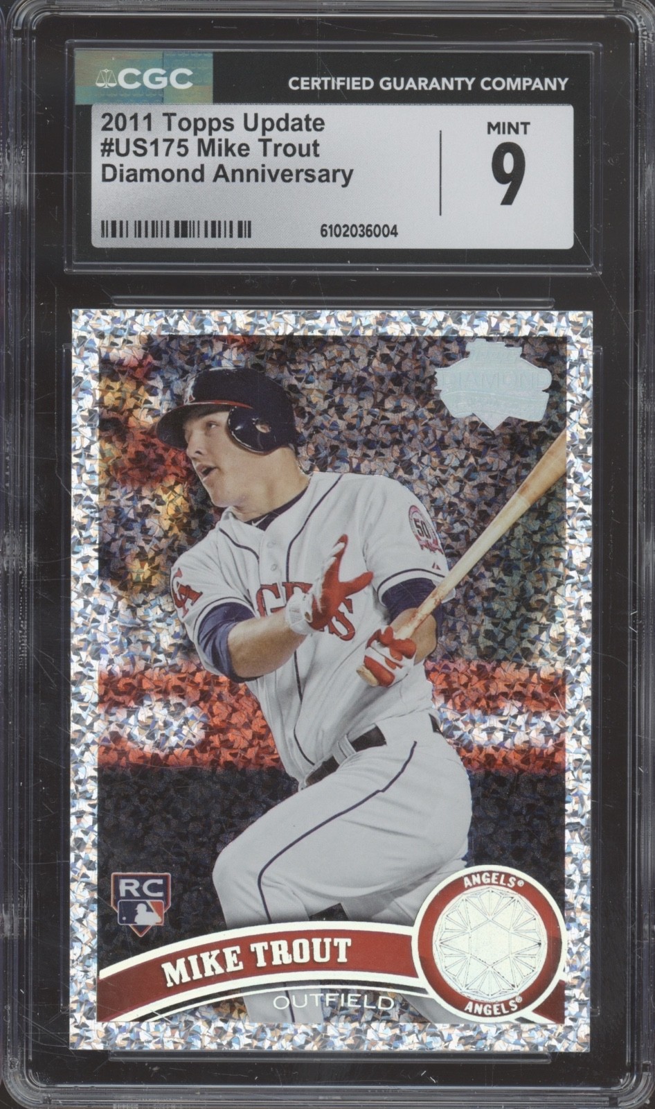 2011 Topps Update Diamond Anniversary #US175 Mike Trout RC Rookie Mint CGC 9