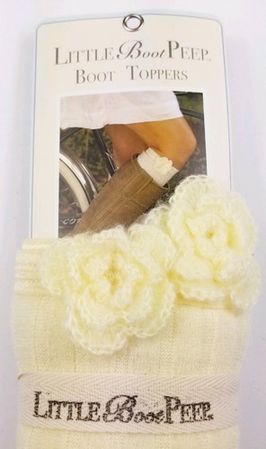 NWT Little Boot Peep Boot Toppers Women's Layering Cream Knit Flowers One Size