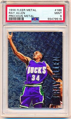1996-97 Fleer Metal Ray Allen Precious Metal Rookie Rc #186
