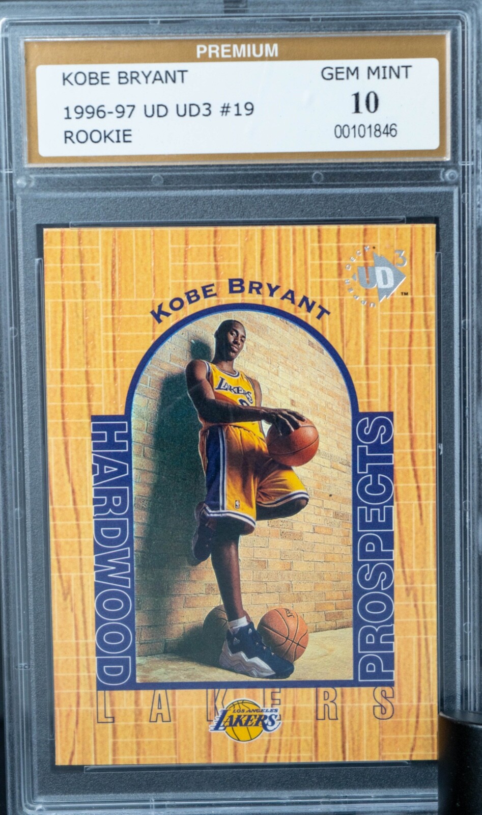 Kobe Bryant カード、Rookie, UD Hardwood 1996-97 Upper Deck Ud3 KOBE BRYANT ROOKIE Hardwood Prospects