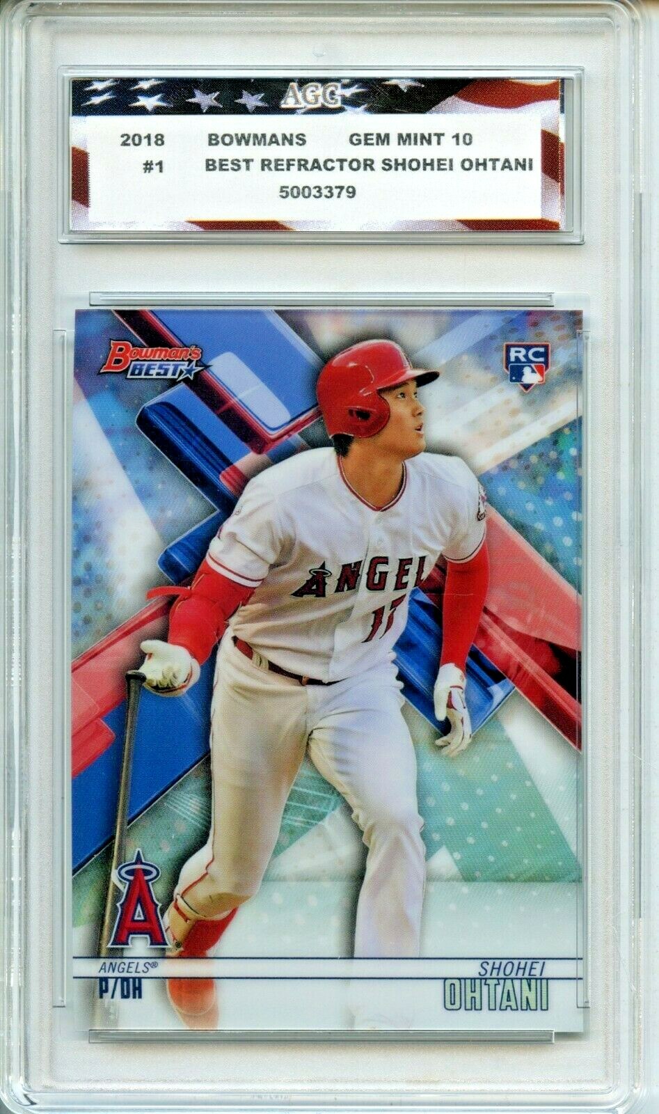 大谷翔平 2018 Bowman's Best Refractor Shohei Shohei Ohtani 2018 Bowman's Best #1 Refractor Price Guide
