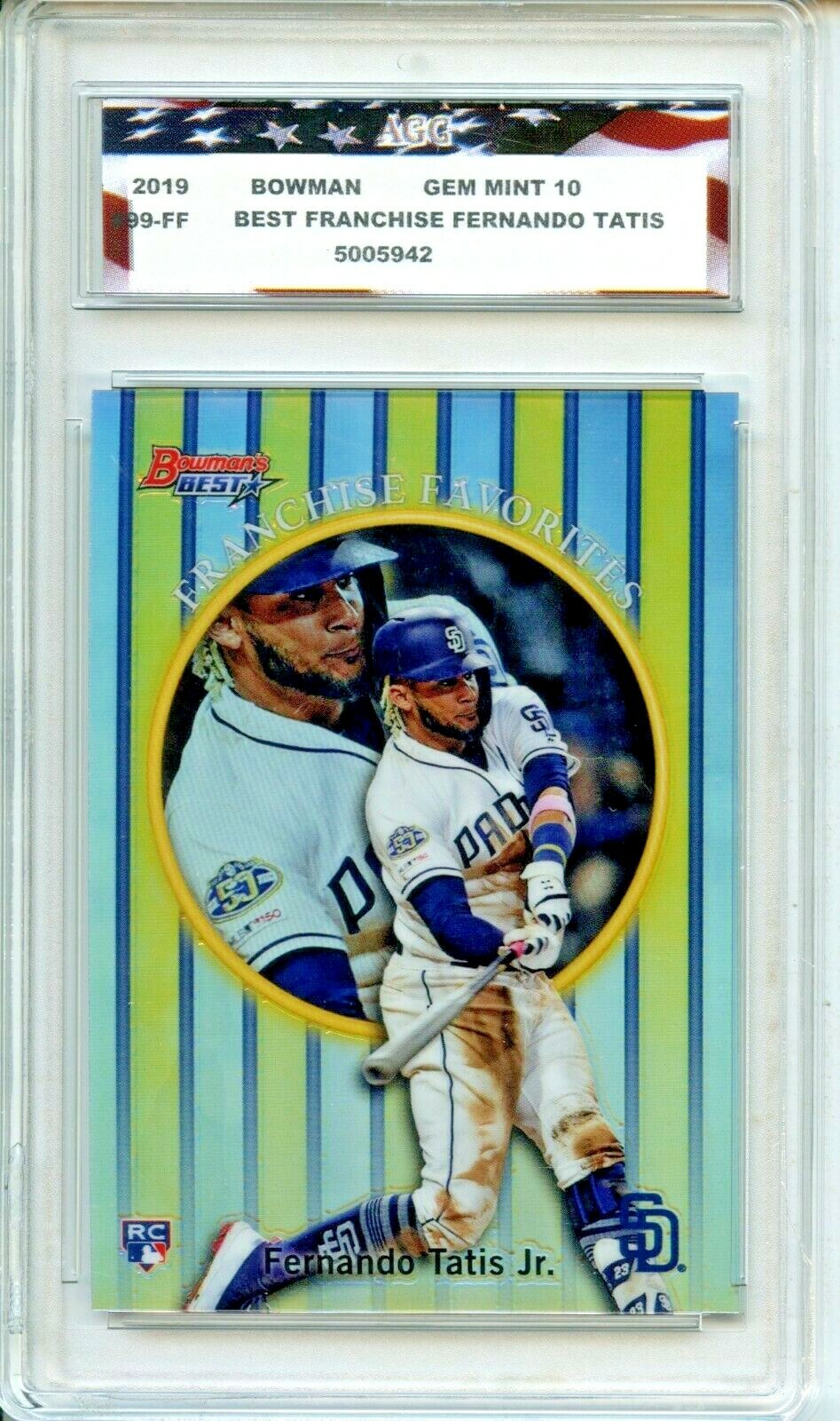 稀少TATIS JR. 2019 Bowman Chrome Top 100 Atomic Ref Fernando Tatis Jr