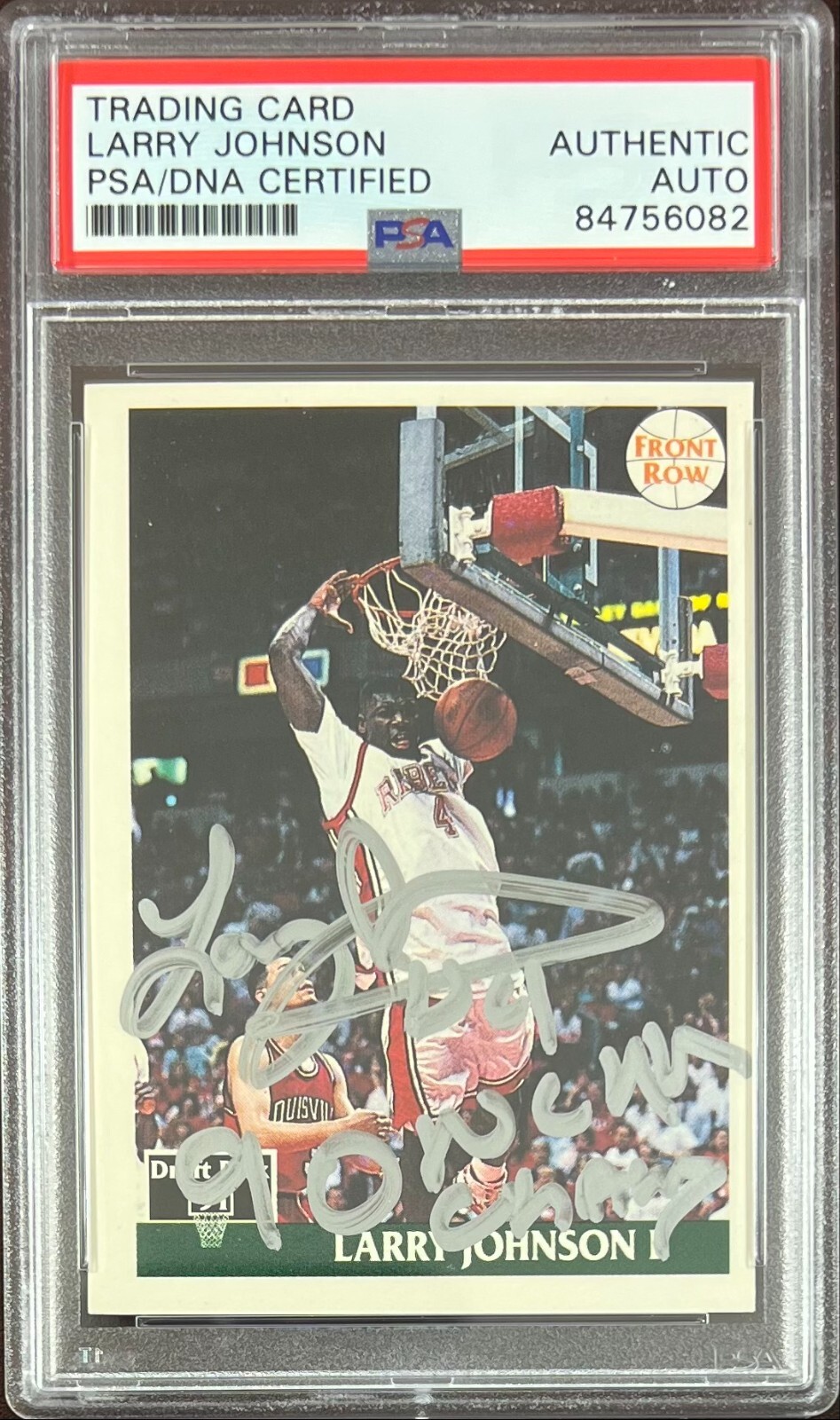 その他 LARRY JOHNSON auto Larry Johnson auto inscribed 1991 Front Row RC UNLV PSA