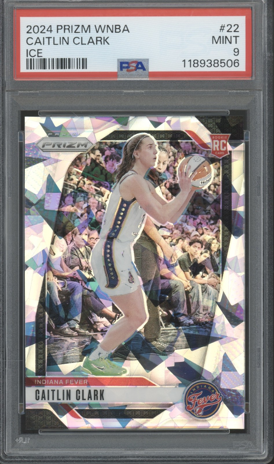 2024 Panini Prizm WNBA Ice #22 Caitlin Clark RC Rookie Mint PSA 9