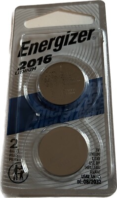 ENERGIZER CR2016 2 Pack, 3v Lithium Battery EXPIRE 03/2032) MADE IN JAPAN