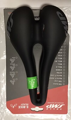 Selle SMP TRK Men's Bicycle Saddle Split Cutout E-Bike Ready Medium Black New