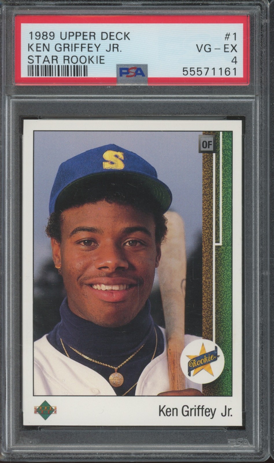 1989 Upper Deck #1 Ken Griffey Jr RC Rookie Rainbow Set-Break VG-EX PSA 4