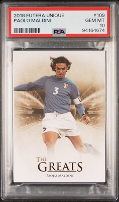 2018 Futera Unique Italia Paolo Maldini PSA 10 The Greats POP 1