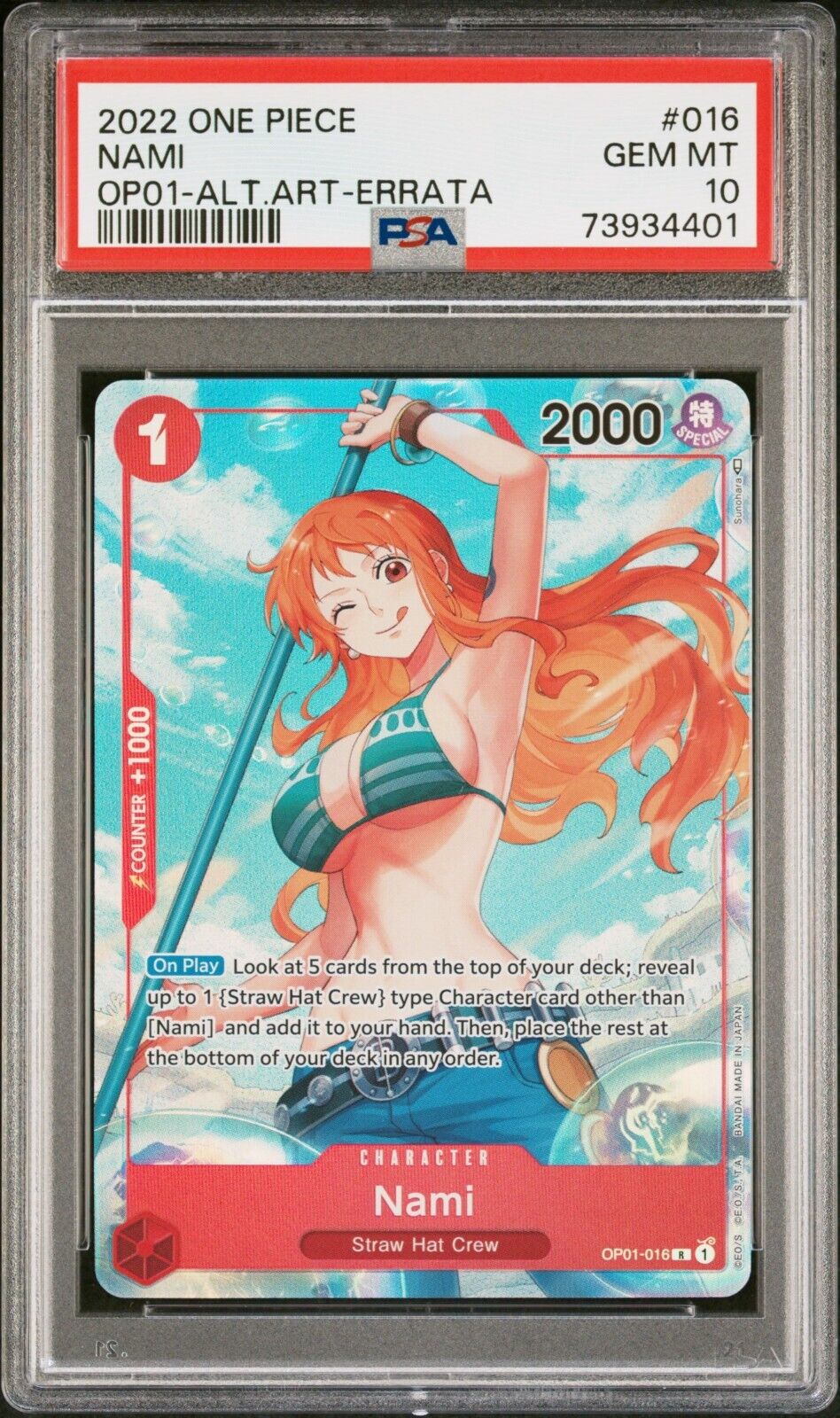 One Piece Card Game - Nami (Parallel) (Alternate Art) OP01 One Piece Card Game - Nami (Parallel) (Alternate Art) OP01