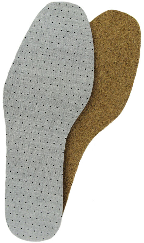 Insoles -Natural cork with Latex active charcoal upper 2 Pair Packs