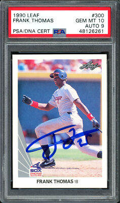 Frank Thomas 1990 Leaf Rookie Card Auto Grade 9 Gem-MT 10