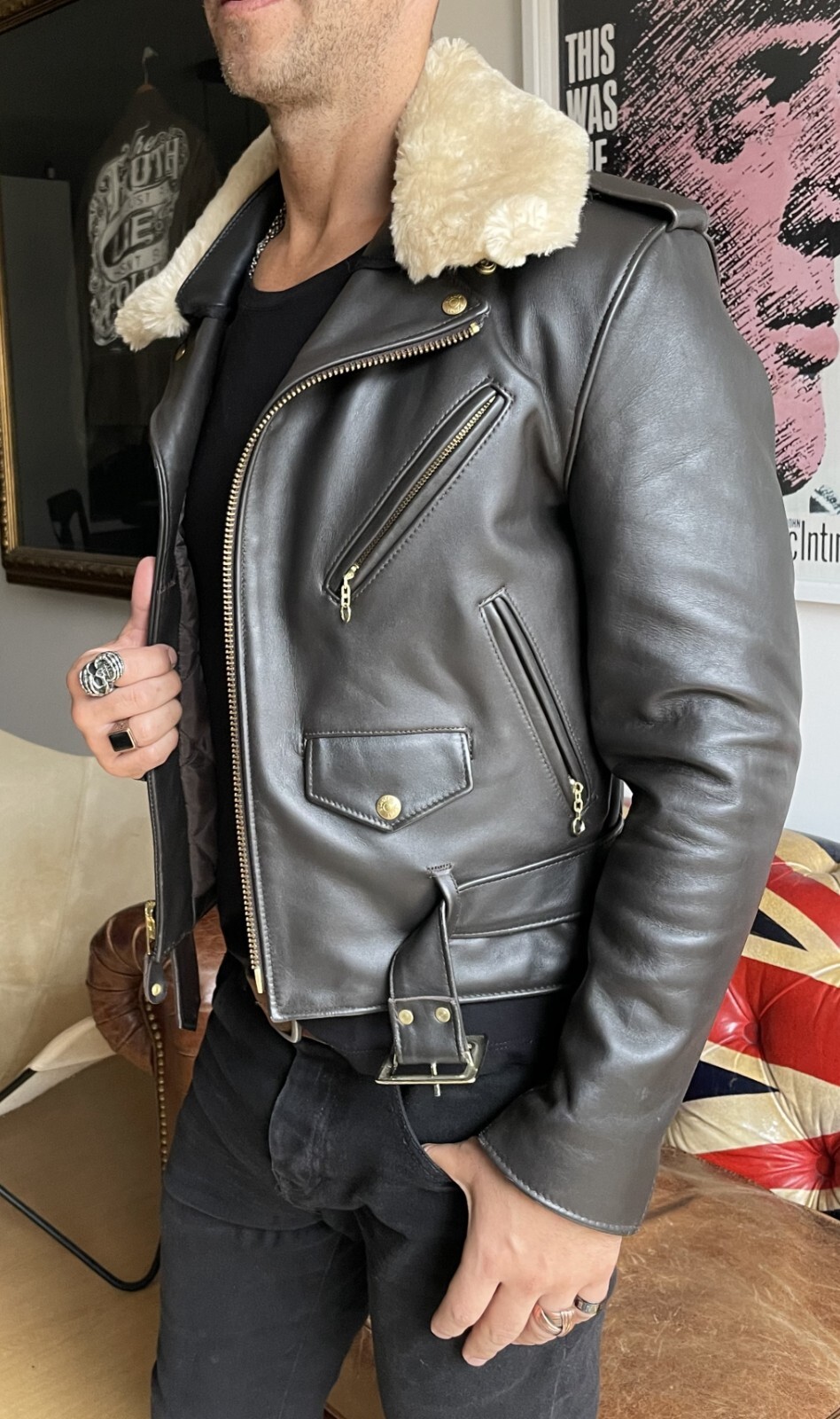 Leather Jacket SCHOTT 618 Size 36 (It's like a size 38
