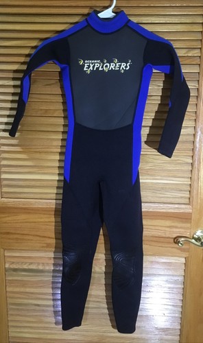 Oceanic Explorers Youth Size 8 Black / Blue Full Neoprene