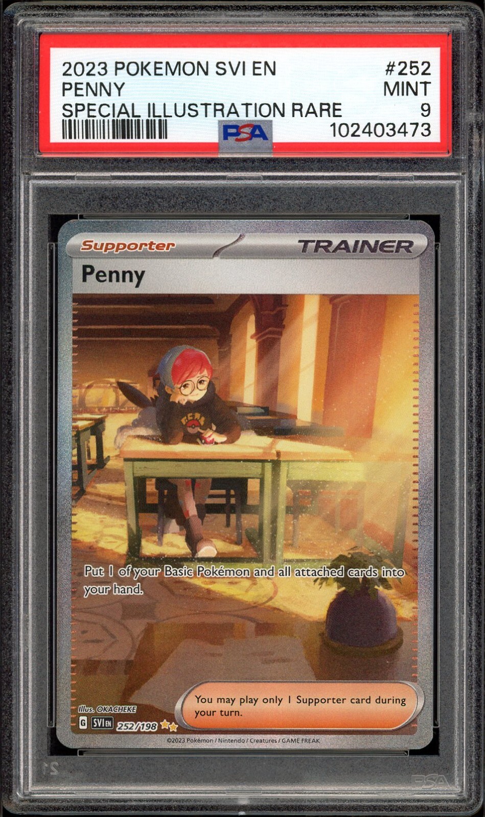 2023 PSA 9 Pokemon Scarlet & Violet Penny SIR 252/198 Card