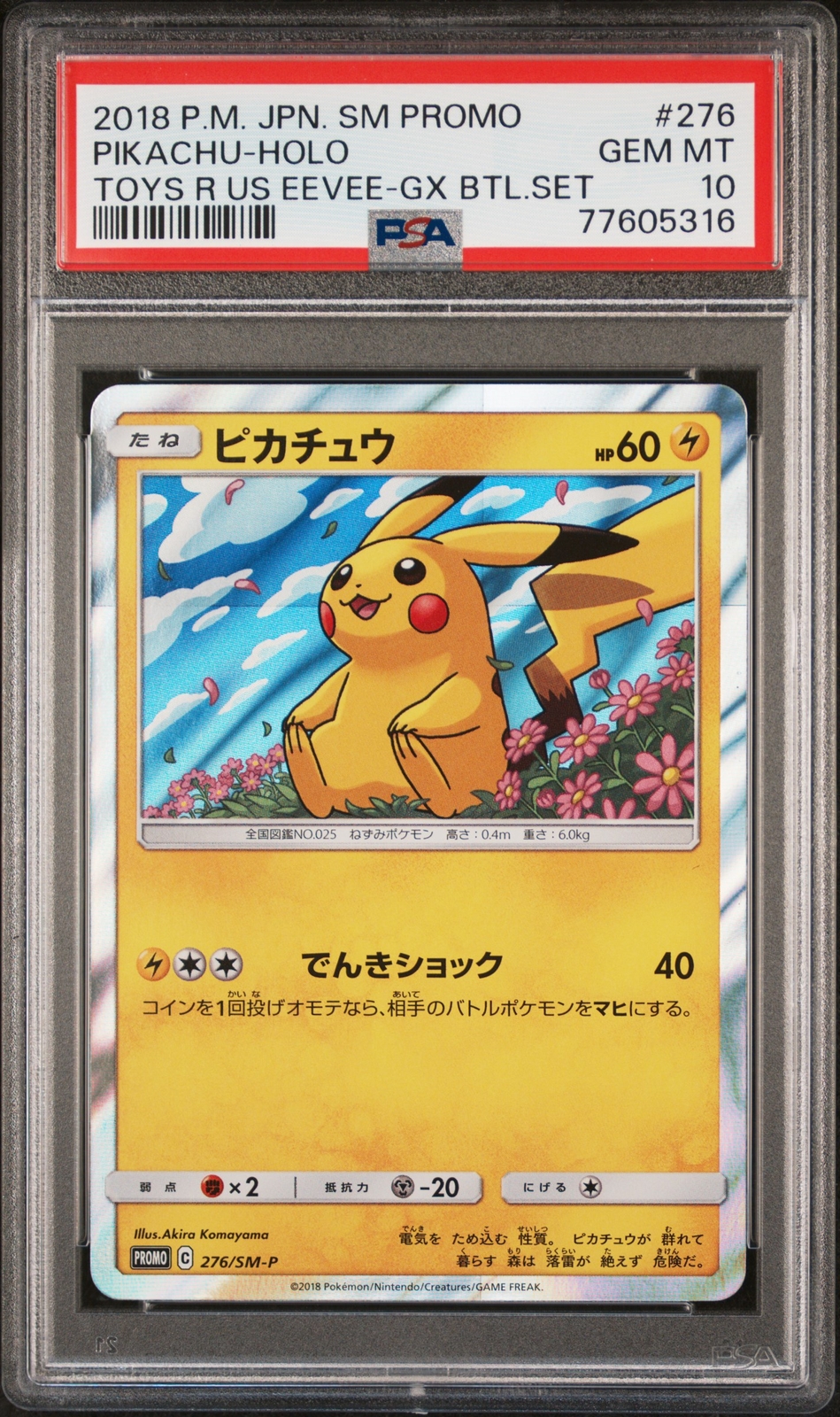 PSA 10 GEM MINT JAPANESE POKEMON 2018 PIKACHU HOLO 276/SM-P