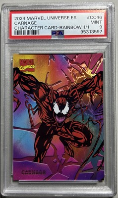 2024 Finding Card Marvel Comics Universe Evolution Rainbow 1/1 Carnage PSA9