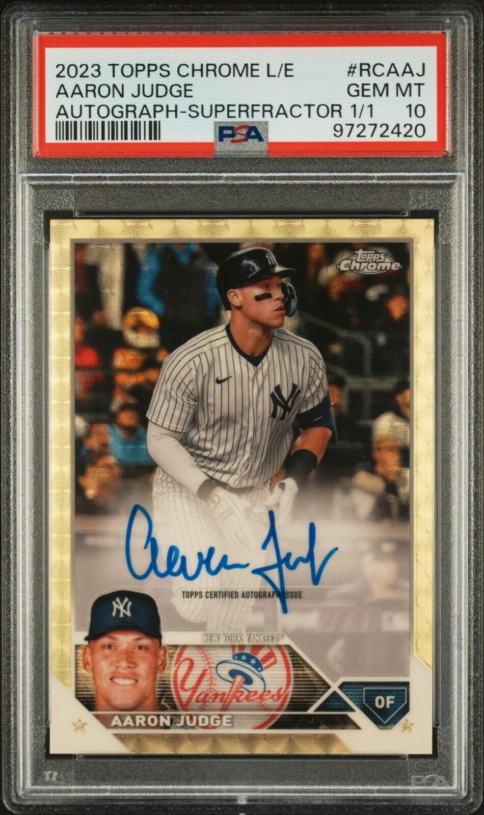 Aaron Judge Superfractor 1/1 Auto PSA 10 2023 Chrome Aaron Judge Superfractor 1/1 Auto PSA 10 2023 Chrome