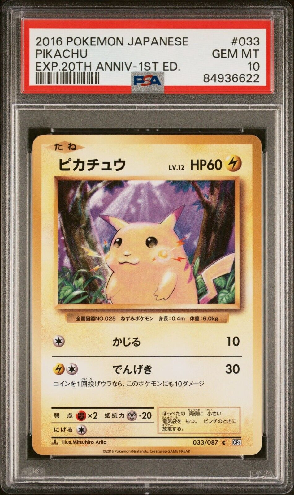 Pikachu 033/087 20th Anniversary CP6 Japanese Pokemon Card Pikachu 033/087 20th Anniversary CP6 Japanese Pokemon Card