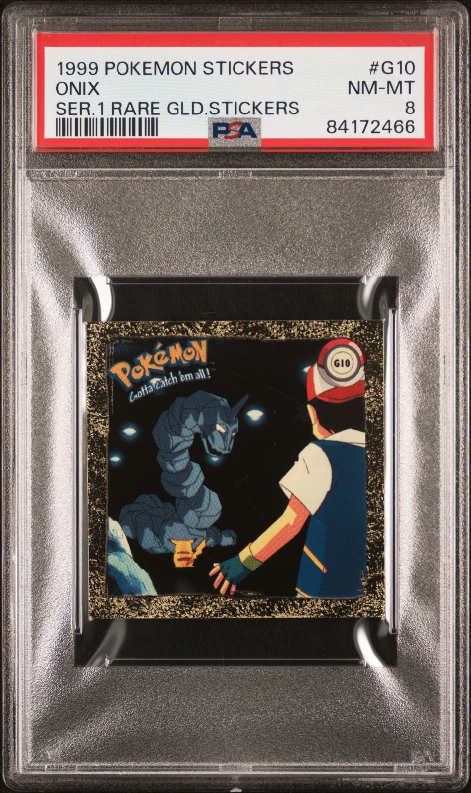 1999 Artbox Pokemon Stickers Series 1 Rare Gold Onix G10 PSA