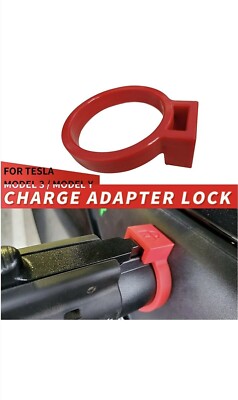 2x Tesla Charger Adapter Lock for Tesla Model 3 / Y J1772 ( RED ) ( 2 Pack )