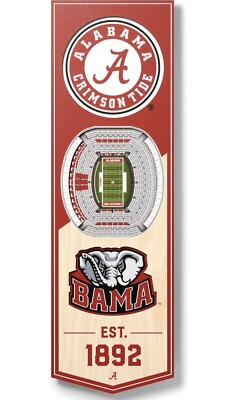 YouTheFan NCAA Alabama Crimson Tide 3D Stadium 6x19 Banner - Denny Stadium New