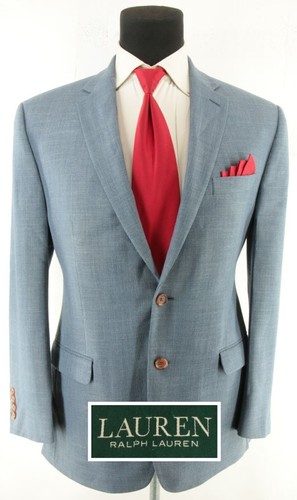 New Ralph Lauren Men's Blue Linen Blend Sport Coat Blazer Jacket Size 41R